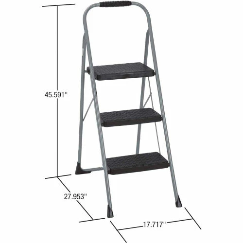 Cosco® Steel 3 Step Stool Ladder with Rubber Hand Grip, Type III 2 Cosco® Steel 3 Step Stool Ladder with Rubber Hand Grip, Type III - Image 2