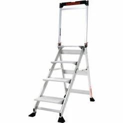 Little Giant® Jumbo Step Aluminum Ladder - 375 lb. Capacity, 4 Step - 11904