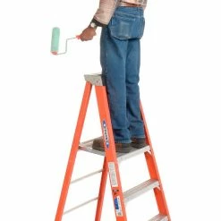 Werner 6' Fiberglass Platform Step Ladder 300 lb. Cap - P6206 -Cheap Janitorial Carts Store 207671 05