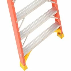 Werner 6' Fiberglass Platform Step Ladder 300 lb. Cap - P6206 -Cheap Janitorial Carts Store 207671 09