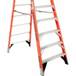 Werner 10' Fiberglass Platform Step Ladder 300 lb. Cap - P6210 -Cheap Janitorial Carts Store 207674 06