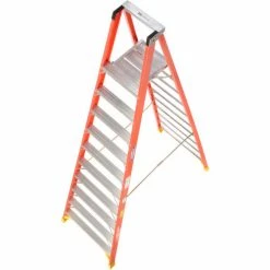 Werner 10' Fiberglass Platform Step Ladder 300 lb. Cap - P6210 -Cheap Janitorial Carts Store 207674 09