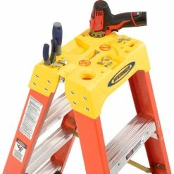 Werner 4' Dual Access Fiberglass Step Ladder 300 lb. Cap - T6204 -Cheap Janitorial Carts Store 207675 04