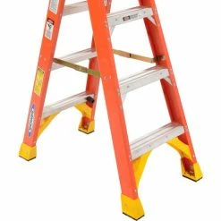 Werner 4' Dual Access Fiberglass Step Ladder 300 lb. Cap - T6204 -Cheap Janitorial Carts Store 207675 06