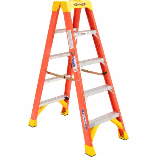 Werner 5' Dual Access Fiberglass Step Ladder 300 lb. Cap - T6205 1 Werner 5' Dual Access Fiberglass Step Ladder 300 lb. Cap - T6205