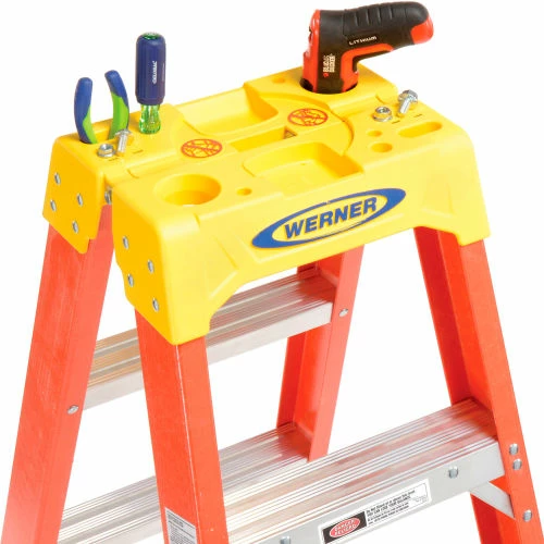 Werner 5' Dual Access Fiberglass Step Ladder 300 lb. Cap - T6205 5 Werner 5' Dual Access Fiberglass Step Ladder 300 lb. Cap - T6205 - Image 5