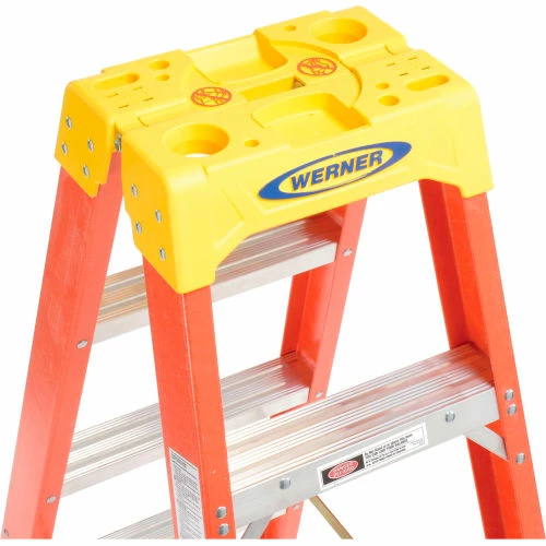 Werner 5' Dual Access Fiberglass Step Ladder 300 lb. Cap - T6205 6 Werner 5' Dual Access Fiberglass Step Ladder 300 lb. Cap - T6205 - Image 6