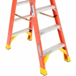 Werner 5' Dual Access Fiberglass Step Ladder 300 lb. Cap - T6205 25 Werner 5' Dual Access Fiberglass Step Ladder 300 lb. Cap - T6205 -Cheap Janitorial Carts Store 207676 07