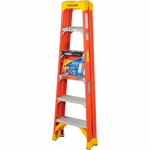 Werner 6' Dual Access Fiberglass Step Ladder 300 lb. Cap - T6206 2 Werner 6' Dual Access Fiberglass Step Ladder 300 lb. Cap - T6206 - Image 2