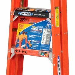 Werner 6' Dual Access Fiberglass Step Ladder 300 lb. Cap - T6206 20 Werner 6' Dual Access Fiberglass Step Ladder 300 lb. Cap - T6206 -Cheap Janitorial Carts Store 207677 02