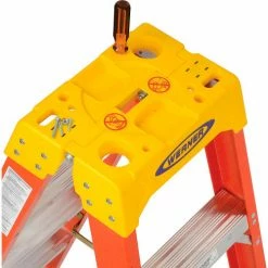 Werner 6' Dual Access Fiberglass Step Ladder 300 lb. Cap - T6206 29 Werner 6' Dual Access Fiberglass Step Ladder 300 lb. Cap - T6206 -Cheap Janitorial Carts Store 207677 11