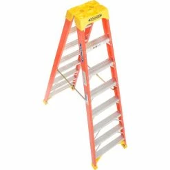 Werner 8' Dual Access Fiberglass Step Ladder 300 lb. Cap - T6208 -Cheap Janitorial Carts Store 207678 06