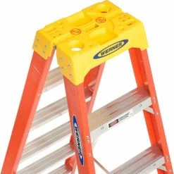 Werner 8' Dual Access Fiberglass Step Ladder 300 lb. Cap - T6208 -Cheap Janitorial Carts Store 207678 07