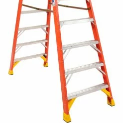 Werner 10' Dual Access Fiberglass Step Ladder 300 lb. Cap - T6210 -Cheap Janitorial Carts Store 207679 07