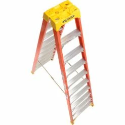 Werner 10' Dual Access Fiberglass Step Ladder 300 lb. Cap - T6210 -Cheap Janitorial Carts Store 207679 09