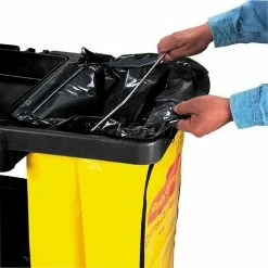 Rubbermaid® 6173-88 Janitor Cart with 25 Gallon Vinyl Bag, Black -Cheap Janitorial Carts Store 239044BK 12