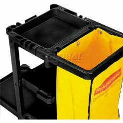 Rubbermaid® 6173-88 Janitor Cart with 25 Gallon Vinyl Bag, Black -Cheap Janitorial Carts Store 239044BK 35