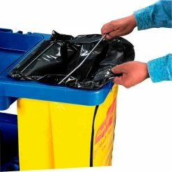 Rubbermaid® Janitor Cart Blue with 25 Gallon Vinyl Bag 6173-88 -Cheap Janitorial Carts Store 239044BL 12