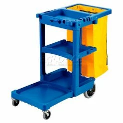 Rubbermaid® Janitor Cart Blue with 25 Gallon Vinyl Bag 6173-88 -Cheap Janitorial Carts Store 239044BL 30