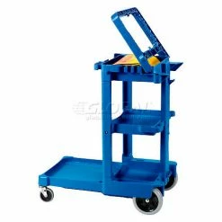 Rubbermaid® Janitor Cart Blue with 25 Gallon Vinyl Bag 6173-88 -Cheap Janitorial Carts Store 239044BL 31