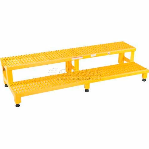 Vestil ASP-60 Adjustable Height Step Stand, Carbon Steel 60"W x 24"L 2 Vestil ASP-60 Adjustable Height Step Stand, Carbon Steel 60"W x 24"L - Image 2