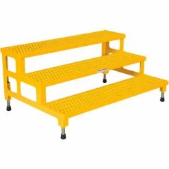Vestil ASP-48-3 Adjustable Height Step Stand, Carbon Steel 48"W x 36"L