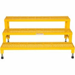 Vestil ASP-48-3 Adjustable Height Step Stand, Carbon Steel 48"W x 36"L -Cheap Janitorial Carts Store 249633 3