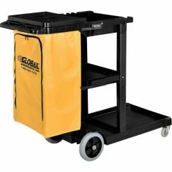Global Industrial™ Janitor Cart Black with 25 Gallon Vinyl Bag -Cheap Janitorial Carts Store 261896 03