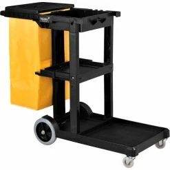 Global Industrial™ Janitor Cart Black with 25 Gallon Vinyl Bag -Cheap Janitorial Carts Store 261896 05