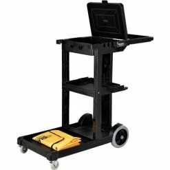 Global Industrial™ Janitor Cart Black with 25 Gallon Vinyl Bag -Cheap Janitorial Carts Store 261896 18
