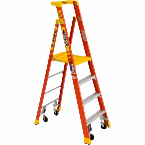 Werner 3' Type 1A Fiberglass Podium Ladder W/ Casters 300 lb. Cap - PD6203-4C 1 Werner 3' Type 1A Fiberglass Podium Ladder W/ Casters 300 lb. Cap - PD6203-4C