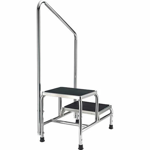Global Industrial™ Chrome Two-Step Foot Stool With Handrail 2 Global Industrial™ Chrome Two-Step Foot Stool With Handrail - Image 2