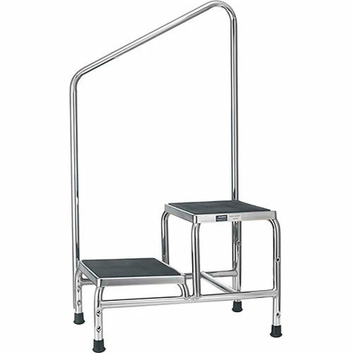 Global Industrial™ Chrome Two-Step Foot Stool With Handrail 3 Global Industrial™ Chrome Two-Step Foot Stool With Handrail - Image 3