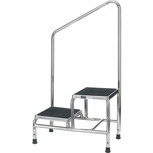 Global Industrial™ Chrome Two-Step Foot Stool With Handrail 4 Global Industrial™ Chrome Two-Step Foot Stool With Handrail - Image 4