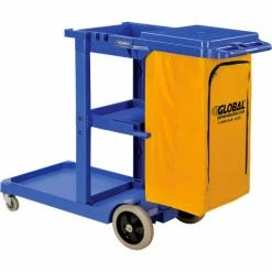 Global Industrial™ Janitor Cart Blue with 25 Gallon Vinyl Bag -Cheap Janitorial Carts Store 603574BLX 02