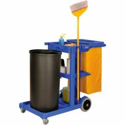 Global Industrial™ Janitor Cart Blue with 25 Gallon Vinyl Bag -Cheap Janitorial Carts Store 603574BLX 09