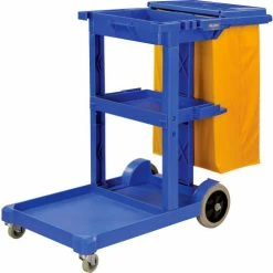 Global Industrial™ Janitor Cart Blue with 25 Gallon Vinyl Bag -Cheap Janitorial Carts Store 603574BLX 10