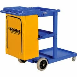 Global Industrial™ Janitor Cart Blue with 25 Gallon Vinyl Bag -Cheap Janitorial Carts Store 603574BLX 12