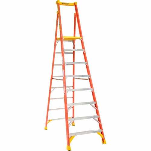 Werner 8' Type 1A Fiberglass Podium Ladder - PD6208 2 Werner 8' Type 1A Fiberglass Podium Ladder - PD6208 - Image 2
