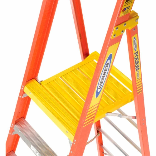 Werner 8' Type 1A Fiberglass Podium Ladder - PD6208 7 Werner 8' Type 1A Fiberglass Podium Ladder - PD6208 - Image 7