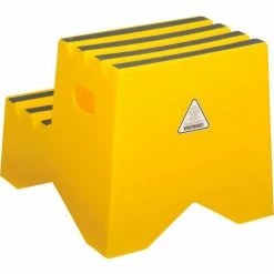 Global Industrial™ 2 Step Plastic Step Stand, 21"W x 19-1/2"L x 24-1/2"H, Yellow -Cheap Janitorial Carts Store 641271 02