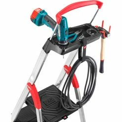 Hailo L100 Pro 4 Step Aluminum Folding Step Ladder -Cheap Janitorial Carts Store 8050 427 05 1