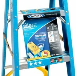 Werner 4' Fiberglass Step Ladder w/ Plastic Tool Tray - 6004 -Cheap Janitorial Carts Store 942800 04