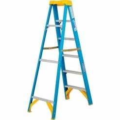 Werner 6' Fiberglass Step Ladder w/ Plastic Tool Tray 250 lb. Cap - 6006 -Cheap Janitorial Carts Store 942804 05