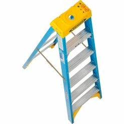 Werner 6' Fiberglass Step Ladder w/ Plastic Tool Tray 250 lb. Cap - 6006 -Cheap Janitorial Carts Store 942804 06