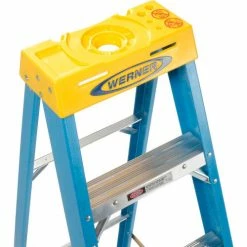 Werner 8' Fiberglass Step Ladder w/ Plastic Tool Tray 250 lb. Cap - 6008 -Cheap Janitorial Carts Store 942806 07