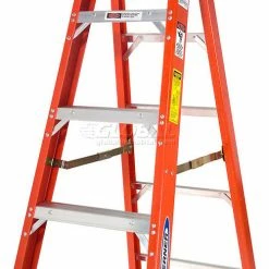 Werner 6' Fiberglass Step Ladder w/ Plastic Tool Tray 300 lb. Cap - 6206 -Cheap Janitorial Carts Store 942810 04