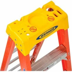 Werner 8' Fiberglass Step Ladder w/ Plastic Tool Tray 300 lb. Cap - 6208 -Cheap Janitorial Carts Store 942812 04