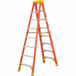 Werner 8' Fiberglass Step Ladder w/ Plastic Tool Tray 300 lb. Cap - 6208 -Cheap Janitorial Carts Store 942812 06