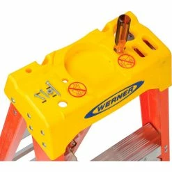 Werner 8' Fiberglass Step Ladder w/ Plastic Tool Tray 300 lb. Cap - 6208 -Cheap Janitorial Carts Store 942812 07